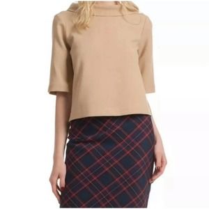 TRINA TURK Kailee Luxe Roll Collar Top Size XS